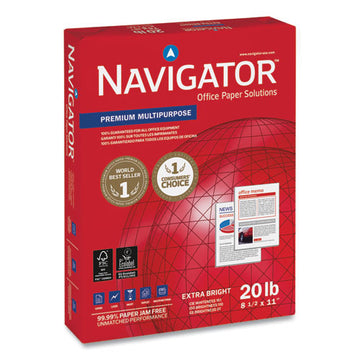 Navigator® Premium Multipurpose Copy Paper, 97 Bright, 20 Lb, 8.5 X 11, White, 500 Sheets-ream, 5 Reams-carton freeshipping - TVN Wholesale